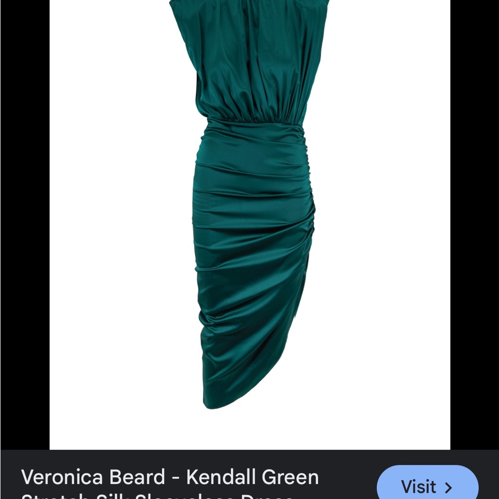 Veronica Beard Kendall Green Silk Dress 2 View 5